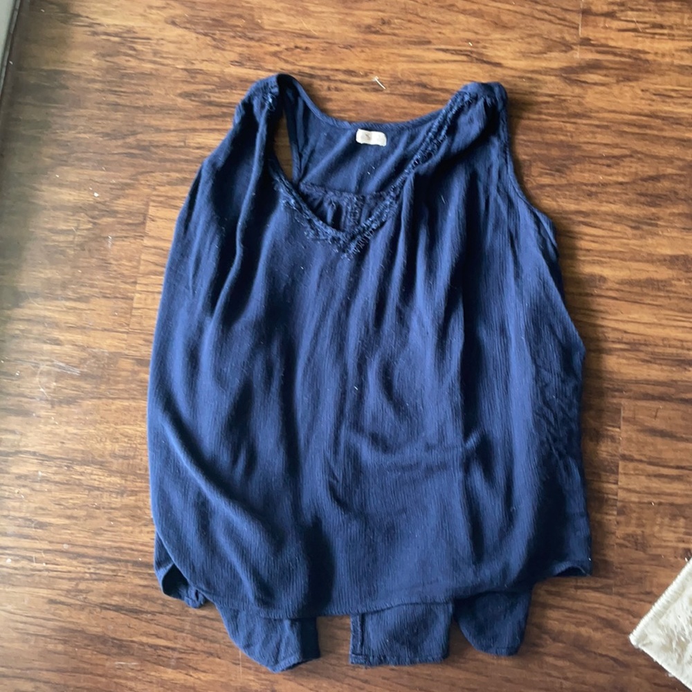 Hollister blue tank top with lace